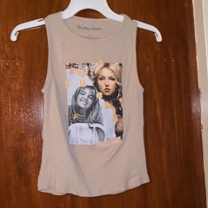 Britney Spears Lucky Ribbed Sleeveless Tank Top Small